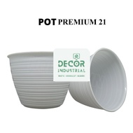 PUTIH Industrial DECORATION PREMIUM POT 21 CM - WHITE POT - WHITE POT 21 - DECORATIVE PLANT POT - DE