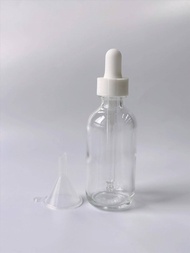 1入組，60 毫升 2 盎司玻璃滴管瓶迷你玻璃瓶透明琥珀色樣品瓶小精油瓶附玻璃滴管，旅遊必備品