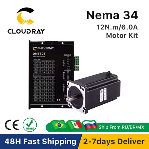 Cloudray Nema 34 Open Loop Stepper Motor Driver Kit 12N.m 6.0A DM860S 2.4A-7.2A for 3D printer CNC E