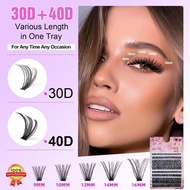 False Eyelashes 30d 40D 10D 20D 0.07mm D Volume Mixed Length 100 Clusters/Box 30d/40dMIX Diy Free Ey
