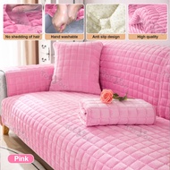 Flannel Sofa Cushion Thicken Non-slip Fabric Soft Sofa Cuhsion Plush Sofa Mat Universal Full Cover