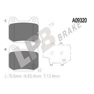 LPB Brake pad ReaR NA09320		Subaru Impreza 2nd Gen GDB 2.0 WRX STi 01'-05',Impreza G3 2.5 WRX STi 08