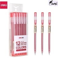 Deli 0.5mm gel pen in various colors A119 Ink pen with clear body, shorthand, highlighter nib 0.5mm