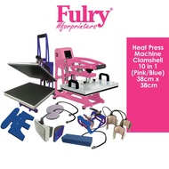FULRY SABAH  Heat Press Machine Clamshell 10in1 38x38cm