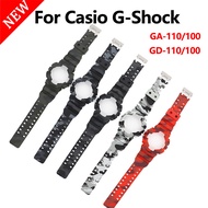 (คลังสินค้าพร้อม) สายนาฬิกาซิลิโคนลายพรางและเคสสำหรับ Casio G-SHOCK ชาย GA-110 GA100 GA120 GA150 GD-