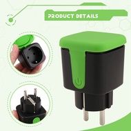 1 PCS Outdoor Smart Plug Green&ampBlack 16A with Power Monitor Functionfor Tuya Smart Life EU Plug