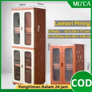 MIZCA Dish Cupboard Dish Rack Stacking Cupboard Plastic Cupboard Kitchen Cupboard Transparent Door P