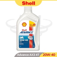 SHELL Advance AX3 20W-40 4T Mineral Motorcycle Oil Minyak Motor 20W40 - 1 Litre 1000ml