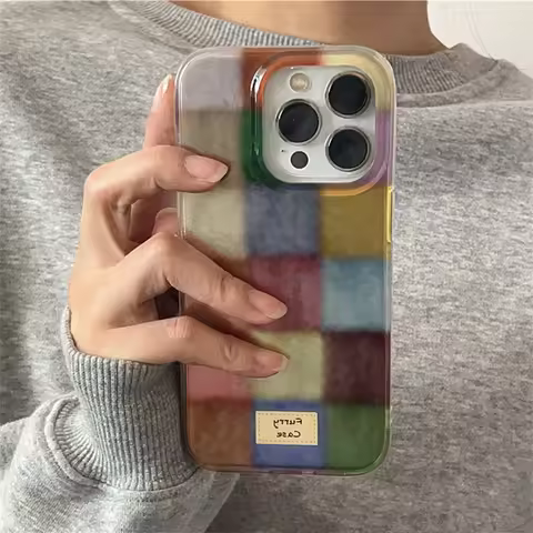 Cute Dopamine Color Block Match Plaid Case for Oppo A3x A3 A60 A79 A78 A98 A58 A38 A57 A76 A71 A94 A