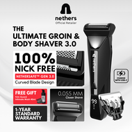 Nethers Undercut Body/Ball Shaver Wet Dry Trimmer For Man NetherSafe Ceramic Blades Waterproof Pubic