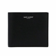 【YSL】SAINT LAURENT Paris East West Bifold 粒面壓紋皮革 卡夾 皮夾 零錢包 短夾 黑色 396303