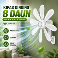 8 Blade Wall Fan Mini Kipas No Drilling Required Space Saving Quiet Silent Flower Fan for Bedroom Of