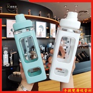Portable Double Layer 900ml Large Capacity Straw Cup Sports Water Bottle Water Cup Plastic Cup Cup Handy Cup Water Bottle Bottle Water Bottle
