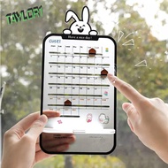 TAYLOR1 Acrylic Sliding Desk Calendar, Creative Multi-functional Perpetual Table Calendar, with DIY Planner Magnets with Phone Holder Transparent Daily Agenda Planner