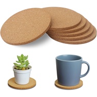 6Pcs Cork Coasters, Tivnhuils 3.9 inch Cork Coaster Desk, Set Coaster untuk dan Tanaman