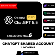 ChatGpt Plus 5.5|⚡️5 USER SHARED ACCOUNT⚡️|🔑 𝐒𝐢𝐠𝐧 𝐢𝐧 𝐰𝐢𝐭𝐡 𝐀𝐜𝐜𝐞𝐬𝐬 𝐓𝐨𝐤𝐞𝐧 🔑