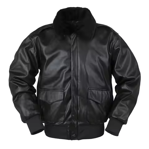 men pu leather jacket bomber flight us air force pilot A2 winter padded vintage letterman punk fur m