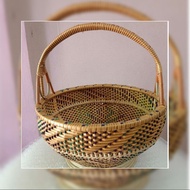 Wicker Basket Merit-Making Go To Temple Round Fruit Can Put In The Bowl Scoop The Monk 18 * 33 * 34 