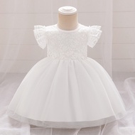 MQATZ White Christening Dress For Baby Girl Baptism Birthday Princess Clothes Christening Gowns Baby