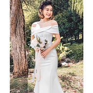 READY STOCK IN MALAYSIA JOLIVIA & CO Engagement Dress Bridesmaid Dress ROM White Dress