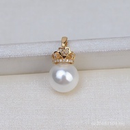 AU750G18k Small Pendant Gold Empty Holder Crown Pearl diy Korean 9-14 Gold White Gold 1838 Pendant A