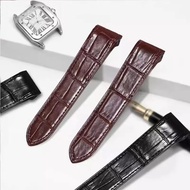 สำหรับ Cartier Santos Men 'S Women 'S Watch Band Sandoz Santos100สายหนังจระเข้สายนาฬิกาอุปกรณ์เสริม2