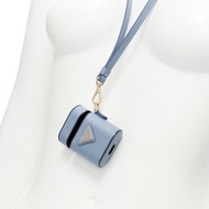 new PRADA Symbole Triangle logo saffiano leather AirPods lanyard bag sky blue