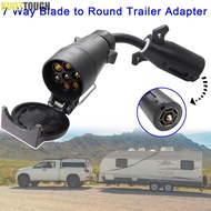 Round 7 Way to 7 Way Blade Trailer Adapter Towbar Towing Socket Plug Adapter Connector Vehicle RV Tr