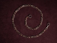 1920s 法國 裝飾藝術時期 雙色扭帶烏銀懷錶鍊