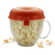微波爐爆米花加熱碗，爆米花機廚房用品，自製爆米花碗，不含 BPA，紅色