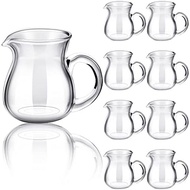 Suclain 8 Pieces Pack 4 Ounce Glass Milk Pot Transparent Milk Pourer Mini Milk Pot Small Glass Pot M