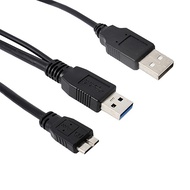 USD to Micro B Dual Power Y Cable Hard Disk Cable Samsung Note 3/S5