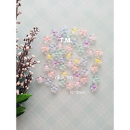 Transparent Pastel Flower Beads - Pastel Clear Flower Beads - AB Filled Beads