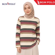 BGM POLO WAFFLE STRIPE LADIES SHIRT-BP-WS196B-CXCNCTW