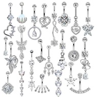 AliExpress eBay Amazon Hot-selling Stainless Steel Belly Button Nail Inlaid Zircon Belly Button Ring