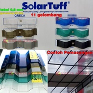 Atap Polycarbonate SOLARTUFF Greca Gelombang KOTAK Fiber Kanopi 0.8mm