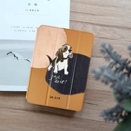 iPad 12.9/Air4/iPad 9/mini5系列 開朗米格魯 皮革平板保護套