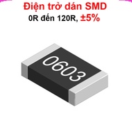 (50C) 0603 paste resistor - value 0R to 120R, ±5%