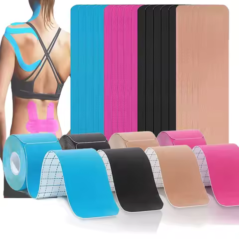 Pre Cut Kinesiology Tape Athletic Sports Waterproof Breathable Latex Free Tape for Ankle Wrists Knee
