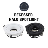 360 Rotatable Recessed GU10 Spotlight Downlight Round Black White | Homeware