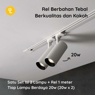 20W Spotlight Package 1 Set of 2 + 1M Track Light Rail Spotlight