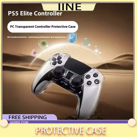 IINE Protective Case DualSense Edge Elite Gaming Controller Crystal Hard Case PS5 Gaming Console Acc