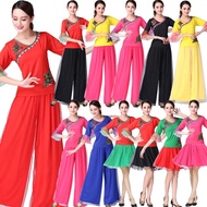 National Square Dance Costume Set Square Dance Costume Umbrella Dance Dance Skirt Set #National Squa