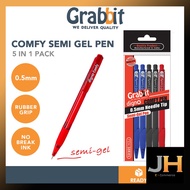 [JH]GRABBIT Digno Comfy Semi Gel Pen 0.5mm [5 in 1] GRAB-BP-COM
