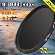 Filter GreenL ND1000 Filter ND1000 10 stop Filter Sizes 49mm 52mm 55mm 58mm 67mm 72mm 77mm