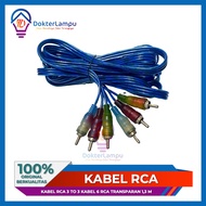 3 RCA TO 3 RCA TRANSPARENT CABLE 6 RCA CABLE 2.5 meters