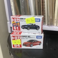 全新 TOMY CAR BMW Z4; PEUGEOT RCZ 每架$130/架 外盒微瑕疵 完美主義者勿拍 品相如圖 歡迎順豐到付/到旺角女人街本店選 玩具 模型 積木 香港郵票 香港地圖 香港早期