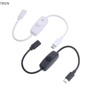 TR USB Type C With ON/OFF Switch Power Button 30CM Charging Extension Cable Universal Type-C Extension Cable SG
