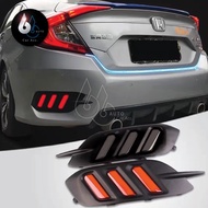 Honda Civic FC 2016-2021 Mustang Led Rear Bumper Reflector Lamp 【 Smoke 】 Lampu Belakang Running Signal