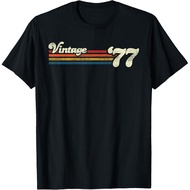 Men's cotton T-shirt Vintage 1977 Chest Stripe Birthday T-Shirt Fast Shipping